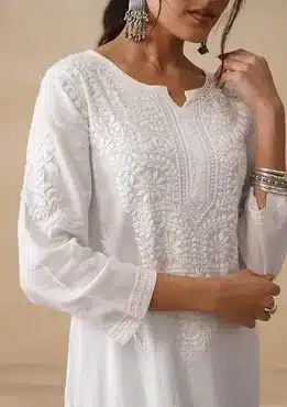 Chikankari Solid Kurta